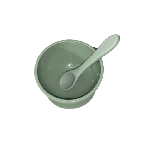 Silicone Suction Bowl and Spoon - Sage