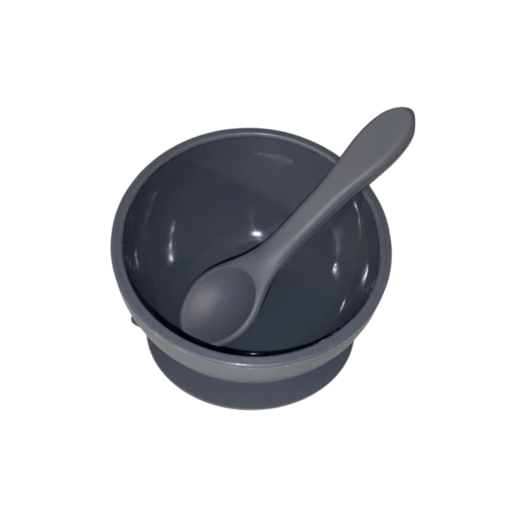 Silicone Suction Bowl and Spoon - Pebble