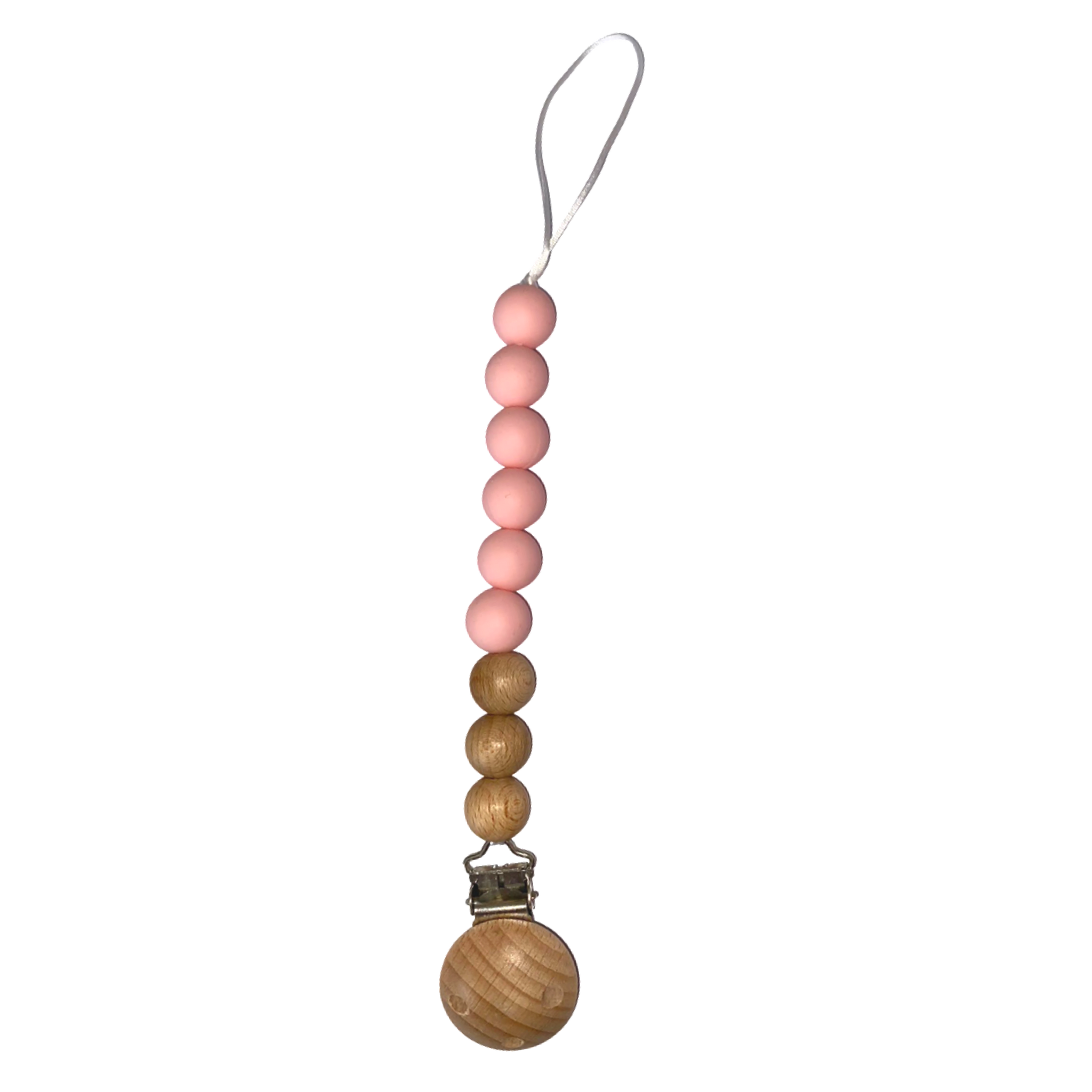 Silicone Bead Dummy Chain and Clip - Pastel Pink