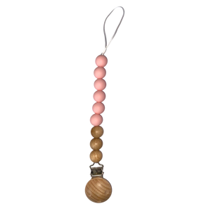 Silicone Bead Dummy Chain and Clip - Pastel Pink