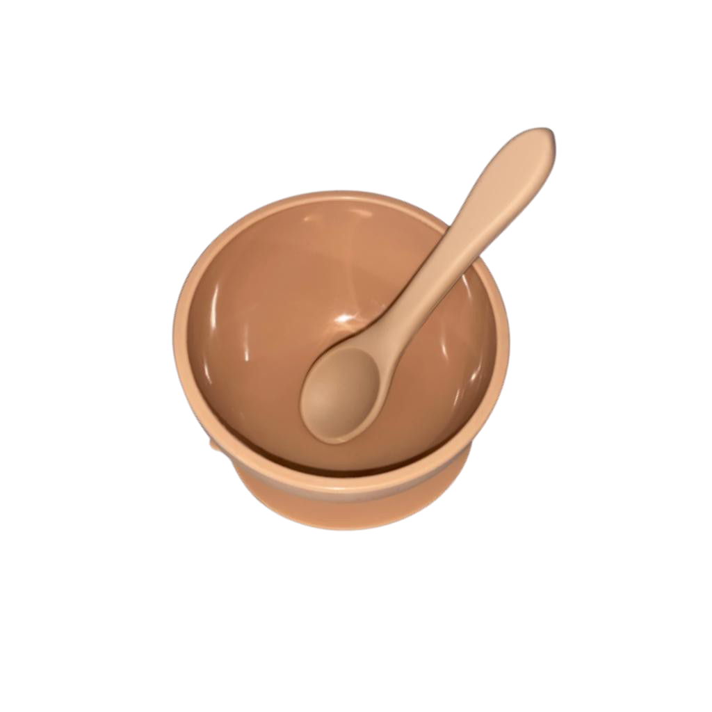 Silicone Suction Bowl and Spoon - Nude