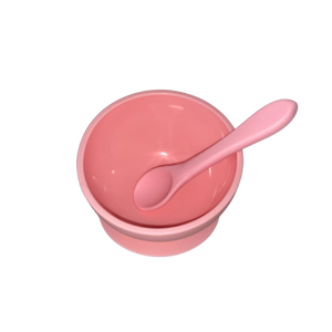 Silicone Suction Bowl and Spoon - Bubblegum