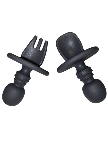 Self Feeding Fork and Spoon - Pebble