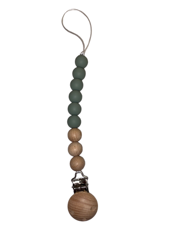 Silicone Bead Dummy Chain and Clip - Sage